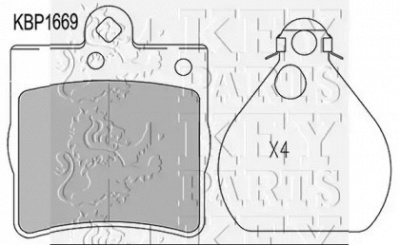 KEY PARTS kbp1669 -  Комплект тормозных колодок, дисковый тормоз